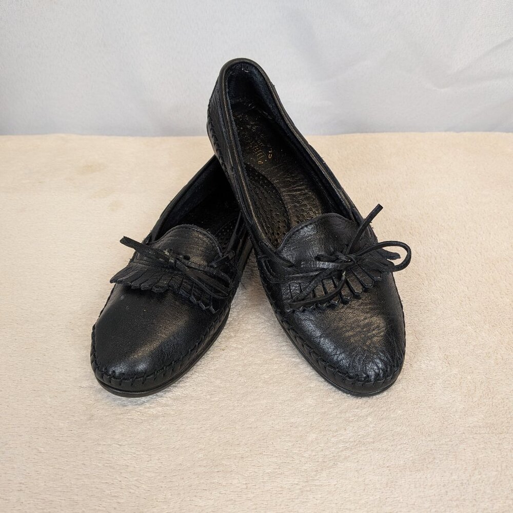 Dexter USA Black Leather Moc Toe Tassel Loafers‎ Women's Shoes Size 8